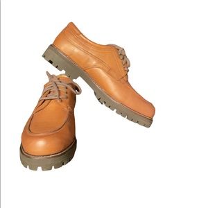 Mens Claybrooke Footwear Brown Leather Oil Resistant Lowtop Boot Size 9 1/2